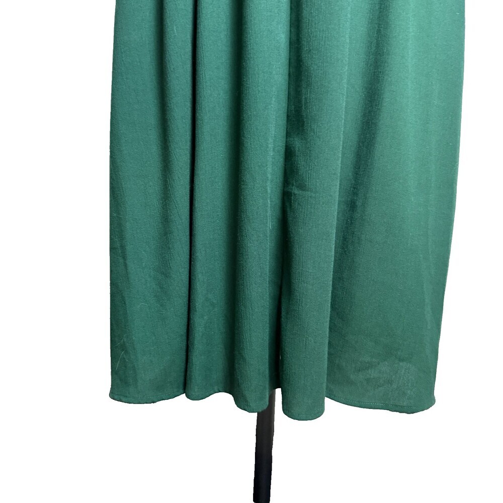 Vintage 90s Sunshine Starshine by Halmode Sz 10 Emerald Green Pleated Midi Dress - Picture 12 of 16